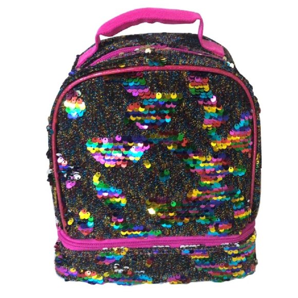 Rainbow Sequins Dual Compartment Lunch Bag - Picture 1 of 6